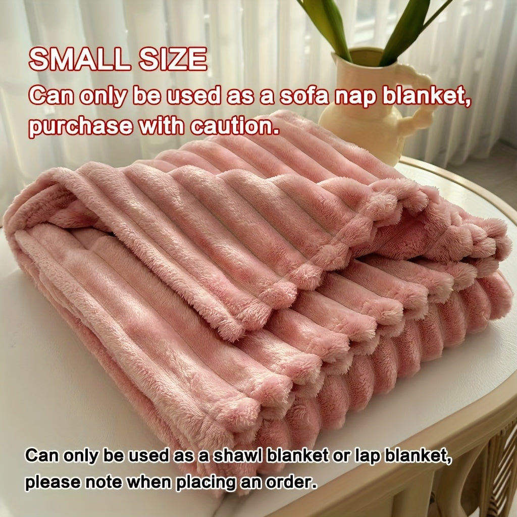 Faux Rabbit Fur Fleece Blanket Ultra-Soft 3D Double-Sided Throw – All-Season Plush Blanket for Bed, Couch & Travel, Multi-Color in 4 Sizes: White, Pink, Gray, Khaki, Purple & More