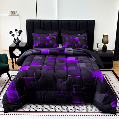 Quilt Comforter Set with Pillowcases Twin Queen King - Soft Breathable Diamond Pattern Lightweight Bed Quilt 2/3 Piece, 20 Colors Blue Purple Green Red Black Orange Brown