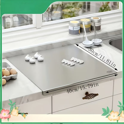 304 Stainless Steel Cutting Board – Rust-Proof Kitchen Chopping Board & Rolling Pastry Board, 3 Sizes, Hygienic Non-Porous Surface for Meat, Vegetables & Dough