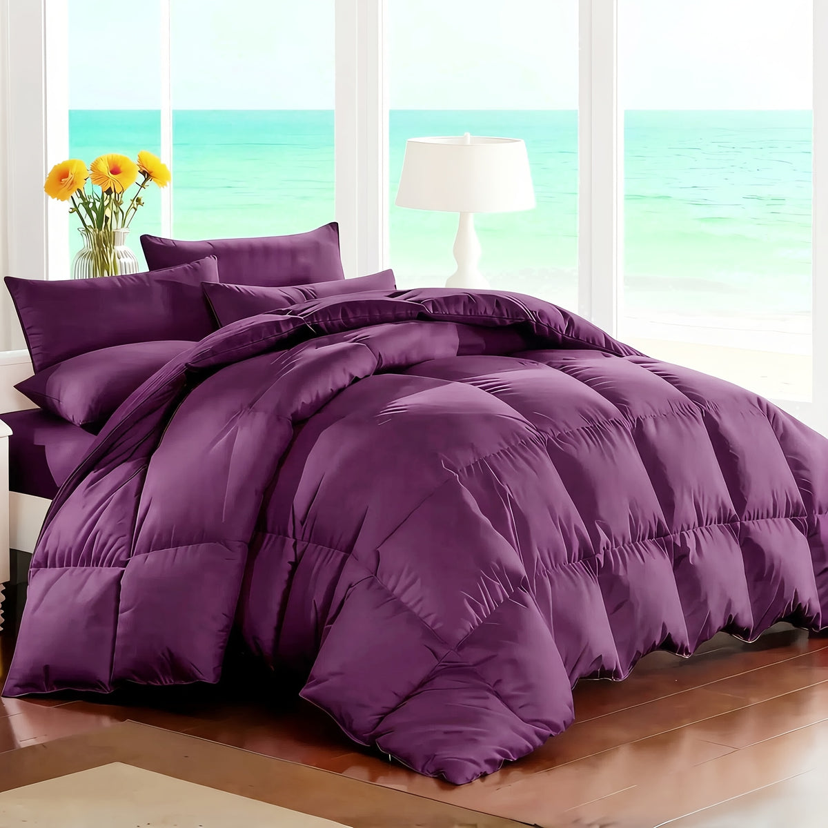 7-Piece Comforter Set Bed in a Bag - Soft Microfiber Down Alternative Comforter with Sheets Pillow Shams All Season Bedding Set Full Queen King, Multiple Colors
