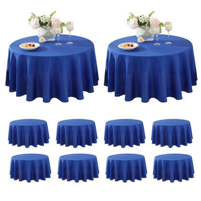 Round Tablecloth 10 Pack Wrinkle-Resistant Polyester Fabric Table Cover for Wedding Party Banquet Restaurant Home, Washable Reusable Round Table Cloth 60 70 90 108 120 Inch Multiple Colors