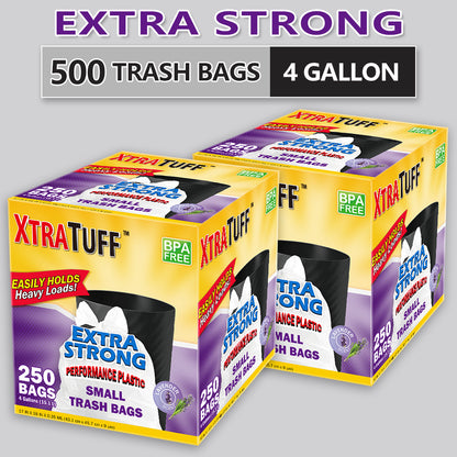 Heavy Duty Trash Bags Bulk Pack - 13 Gallon 8 Gallon 4 Gallon Expandable Garbage Bags, Super Strong Leak-Resistant Odor-Proof Disposable Waste Bags for Kitchen Bedroom Living Room Outdoor