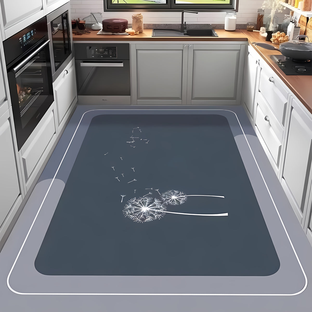 Diatomaceous Earth Bath Mat Non-Slip Quick Dry Absorbent Kitchen Floor Mat 2.5cm Thick 1750g/m² Soft Cushion Wipe Clean Bathroom Rug Anti-Slip Home Floor Mat