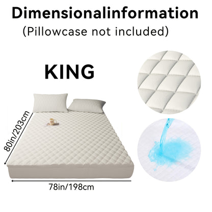Waterproof Mattress Protector with Side Storage Pocket, Diamond Quilted Deep Pocket Mattress Cover – Breathable Cooling Mattress Pad, Soft Noiseless Bed Protector for Twin Full Queen King, Multiple Colors