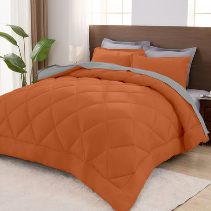 Comforter Set Quilted Bedding All Seasons – Warm Soft Breathable Fluffy Fill Duvet with Pillowcases, Twin XL Full Queen King Cal King, Multiple Colors