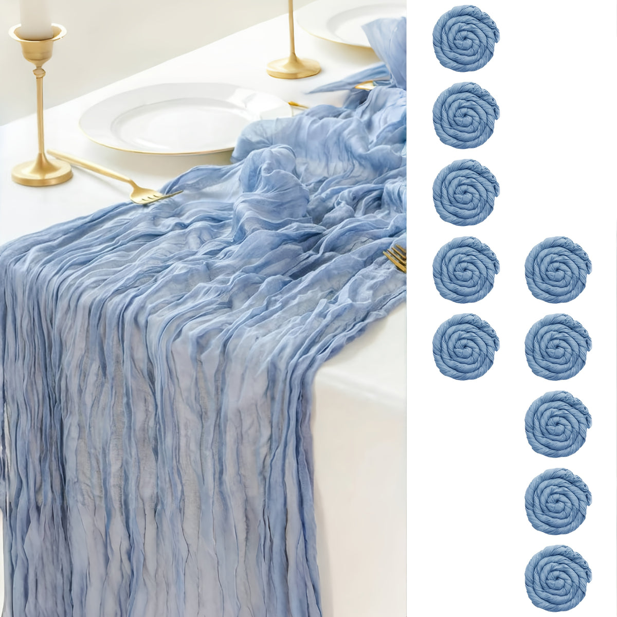 Cheesecloth Table Runner 21.7x120 Inch Sheer Gauze Boho Table Decor for Wedding Reception Bridal Shower Birthday Party Graduation Outdoor Events – Rustic Rectangular Runner in 15 Colors