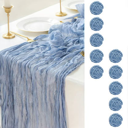 Cheesecloth Table Runner 21.7x120 Inch Sheer Gauze Boho Table Decor for Wedding Reception Bridal Shower Birthday Party Graduation Outdoor Events – Rustic Rectangular Runner in 15 Colors