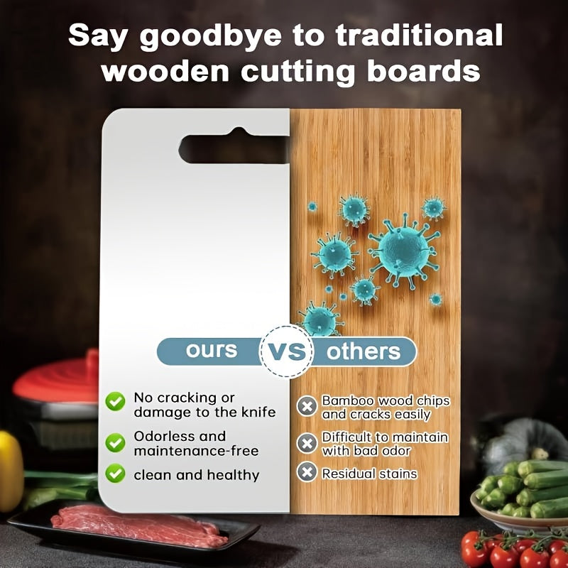 Double-Sided 304 Steel & Aviation Aluminum Cutting Board – Scratch-Proof Seamless Hygienic Surface Heavy Duty Kitchen Chopping Board for Meat Vegetables Fish Professional Grade