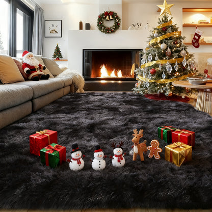 Large Area Rug 8x10 Feet Fluffy Shag Rug for Living Room Bedroom Non-Slip Soft Plush Fuzzy Carpet Modern Furry Floor Rug Home Decor