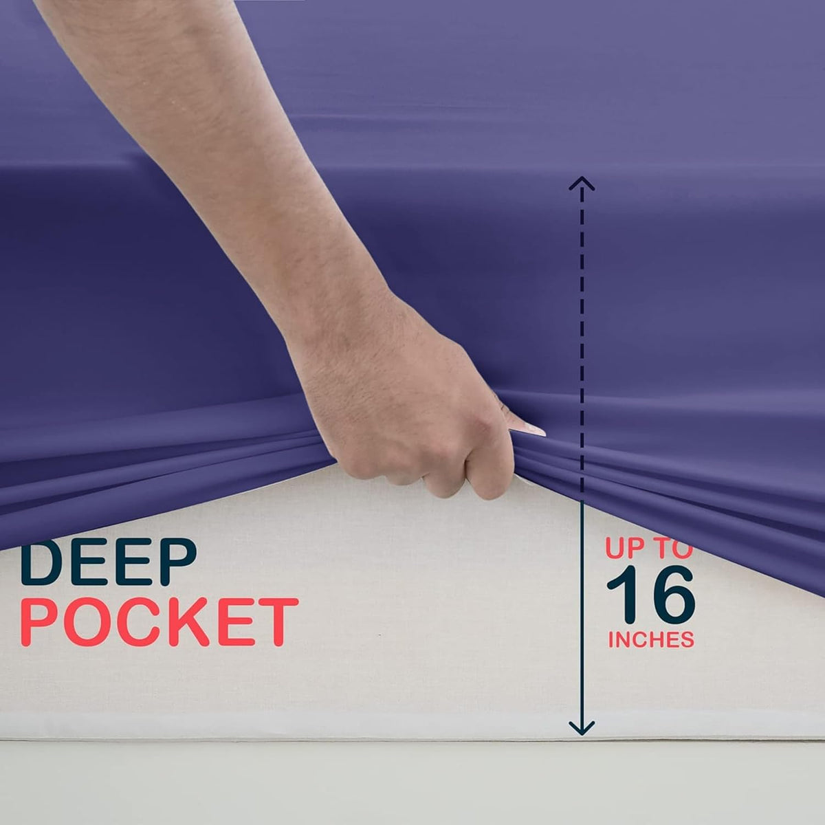 Fitted Sheet Brushed Microfiber Deep Pocket – Cooling Ultra Soft Silky Bed Sheet, Shrink & Fade Resistant, Fits Mattress Up to 16", Twin Twin XL Full Queen King Cal King, 8 Colors