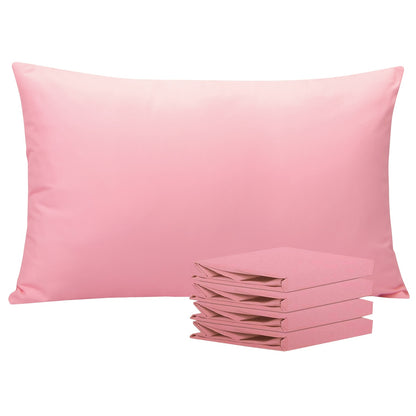 Pillowcases 4 Pack Queen Size Brushed Microfiber – Envelope Closure Soft Wrinkle-Free Fade-Resistant Solid Color Pillow Cases, 20x30 Inch, 32 Colors