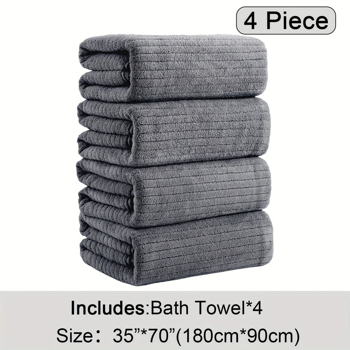 Oversized Bath Towels Set 4 Pack – 35"x70" Extra Large Microfiber Bath Sheets, Super Soft Absorbent Quick Dry Shower Towels for Bathroom, Hotel, Family, 13 Colors Available