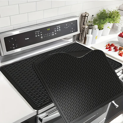 Silicone Stove Top Cover Mat 28x20 Inch Heat-Resistant Cooktop Protector 1/2pcs – Scratch-Resistant Glass Cooktop Guard & Dish Drying Mat for Gas Electric Stoves, Kitchen Counter Protector