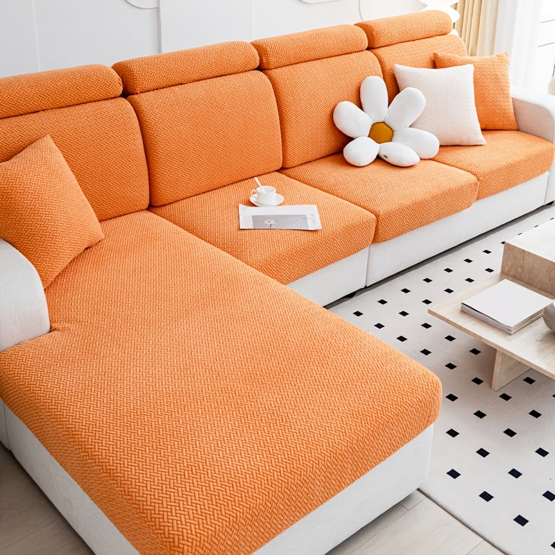 Stretch Jacquard Sofa Cover Non-Slip Elastic Furniture Protector for 1 2 3 4 Seater & L-Shaped Sectional Sofa – Wear-Resistant Polyester Slipcover, Machine Washable, Living Room Bedroom, 5 Colors