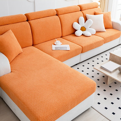 Stretch Jacquard Sofa Cover Non-Slip Elastic Furniture Protector for 1 2 3 4 Seater & L-Shaped Sectional Sofa – Wear-Resistant Polyester Slipcover, Machine Washable, Living Room Bedroom, 5 Colors