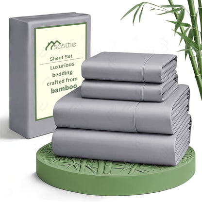Cooling Bed Sheets Set 6 Piece – Ultra Soft Deep Pocket 17" Bed Sheet Set for Hot Sleepers Twin Full Queen King 13 Colors