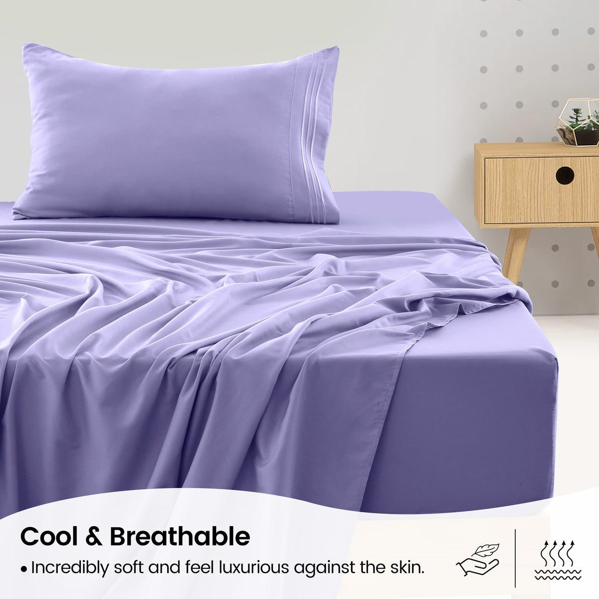 1800 Series Bed Sheets Set 4 Pieces – Brushed Microfiber Deep Pocket Sheet Set with Pillowcases, Cooling & Breathable Bedding for All Seasons, Fade Resistant, Fits Mattresses Up to 16 Inches