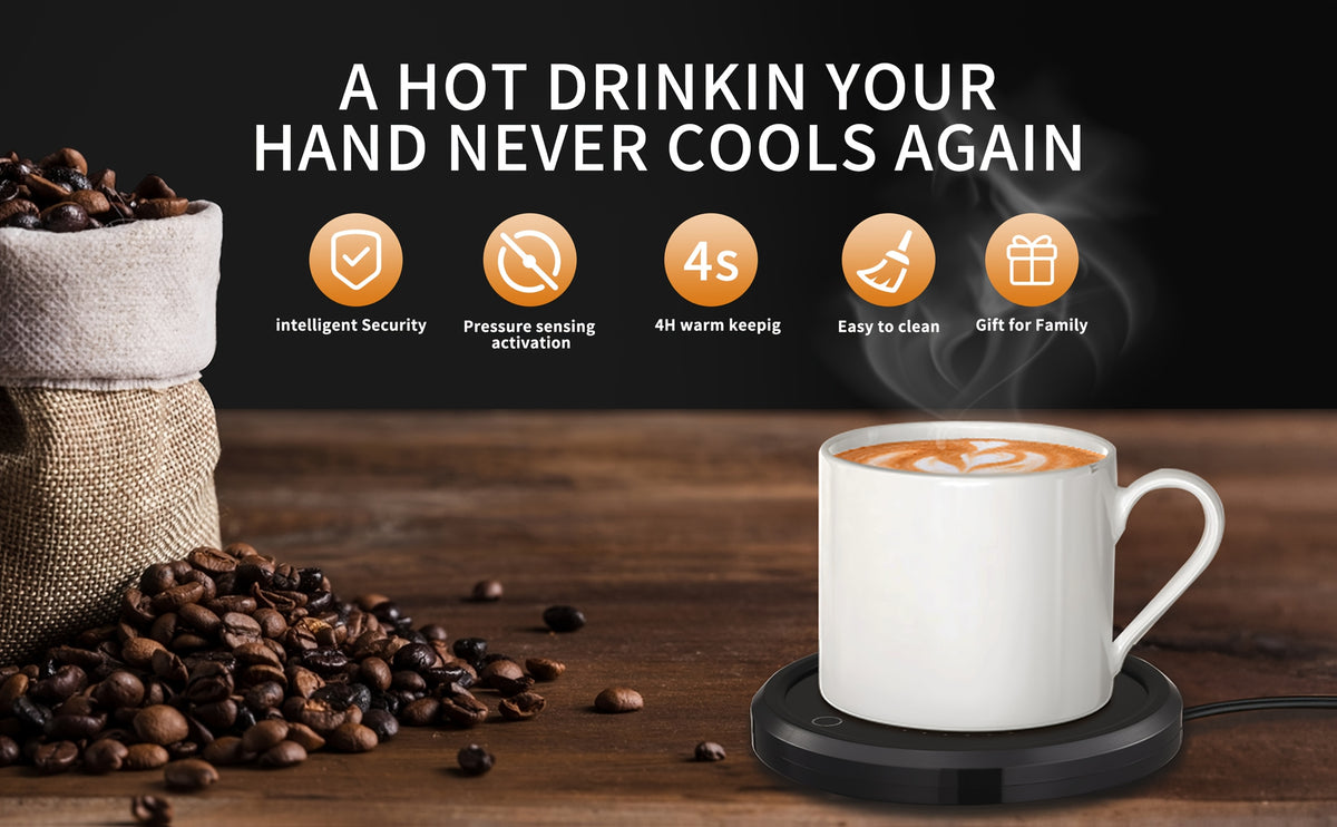 Electric Mug Warmer with Temperature Control - Fast Heating Coffee Cup Warmer for Desk, 110V US Plug Beverage Heater for Coffee, Milk, Tea, Candle Wax, Perfect Gift for Coffee Lovers