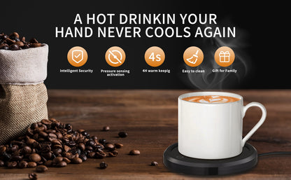 Electric Mug Warmer with Temperature Control - Fast Heating Coffee Cup Warmer for Desk, 110V US Plug Beverage Heater for Coffee, Milk, Tea, Candle Wax, Perfect Gift for Coffee Lovers