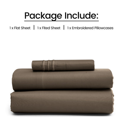 1800 Series Bed Sheets Set 4 Pieces – Brushed Microfiber Deep Pocket Sheet Set with Pillowcases, Cooling & Breathable Bedding for All Seasons, Fade Resistant, Fits Mattresses Up to 16 Inches