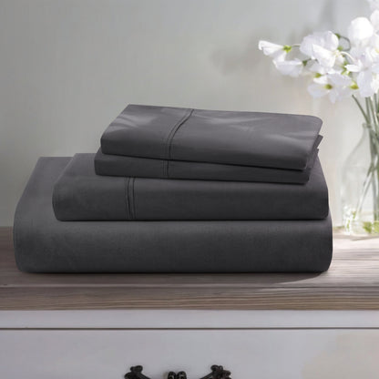 1000 Thread Count Egyptian Cotton Sheet Set Sateen Weave Deep Pocket 16 Inch Fitted Sheet Flat Sheet Pillowcases Soft Breathable Luxury Bedding Twin Full Queen King Grey Ivory White