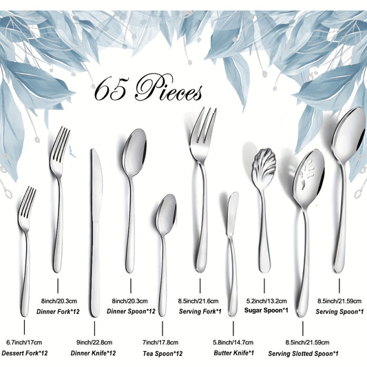 Stainless Steel Silverware Set Flatware Set with Forks Spoons Knives - Mirror Polished Cutlery Set Service for 4, 6 or 12 - Modern Dishwasher Safe Flatware for Kitchen, Dining, Party, Restaurant