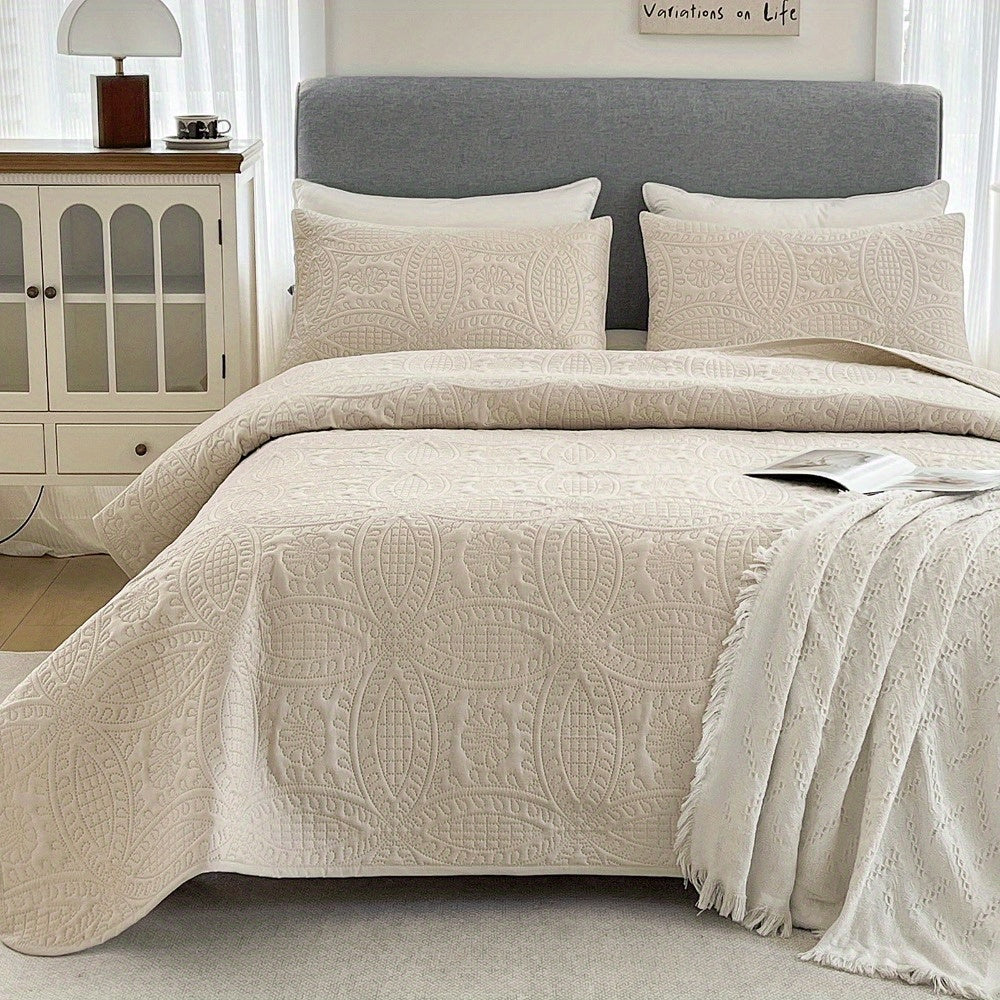 Lightweight Bedspread Coverlet All Season - Soft Breathable Quilted Coin Pattern Blanket for Bed, Non-Slip Reversible Bed Cover for Bedroom, Dorm & Guest Room - Twin Full Queen King, 6 Colors