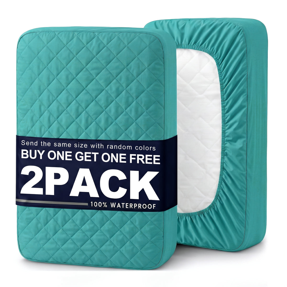 Waterproof Mattress Protector 2-Pack Non-Slip Deep Pocket Mattress Cover Bed Bug Proof Breathable Quilted Bedspread Twin Full Queen King Bedroom Guest Room