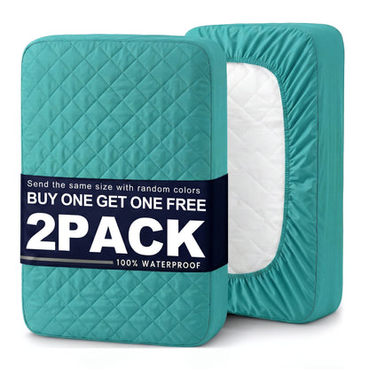 Waterproof Mattress Protector 2-Pack Non-Slip Deep Pocket Mattress Cover Bed Bug Proof Breathable Quilted Bedspread Twin Full Queen King Bedroom Guest Room