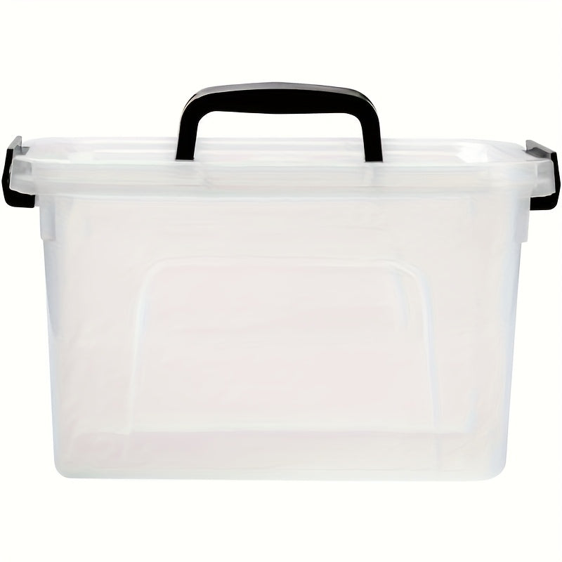 Clear Plastic Storage Boxes 6 Pack Stackable Containers with Locking Lid and Handle Transparent Organizer Bins for Pantry Crafts Books Home Office Garage