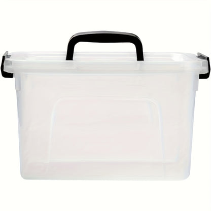 Clear Plastic Storage Boxes 6 Pack Stackable Containers with Locking Lid and Handle Transparent Organizer Bins for Pantry Crafts Books Home Office Garage