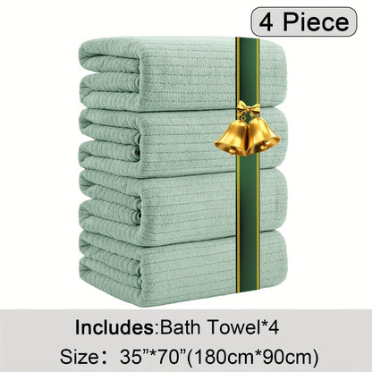 Oversized Bath Towel Set Microfiber XL – Super Absorbent Quick Dry Extra Large Bath Sheets for Family & Hotel, Soft Plush Shower Towels, 4-Piece & 8-Piece Sets, Multiple Colors & Patterns