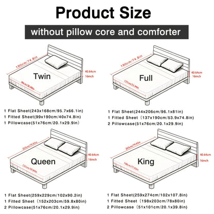 Cooling Bamboo Fiber Sheet Set Twin Full Queen King, 16-Inch Extra Deep Pocket Bed Sheets, Soft Hotel-Style Cooling Bedding for Hot Sleepers, Wrinkle & Shrink Resistant, 13 Colors, 3/4 Piece Set
