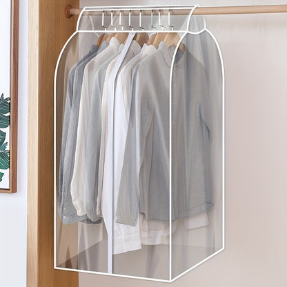 Clear Hanging Garment Bag with Zipper – Extra Large PVC Dustproof Closet Organizer for Coats Suits Dresses, Sealed Wardrobe Protector for Bedroom Dorm Storage, Transparent Design, Multiple Sizes Available