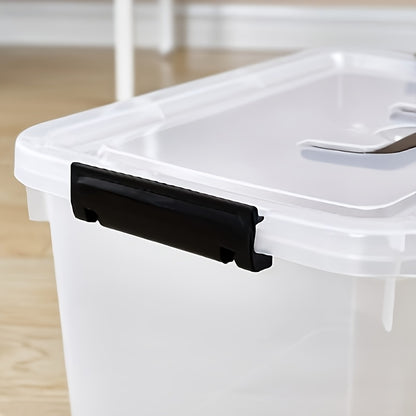Clear Plastic Storage Boxes 6 Pack Stackable Containers with Locking Lid and Handle Transparent Organizer Bins for Pantry Crafts Books Home Office Garage