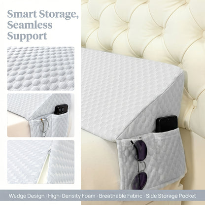 Bed Gap Filler Mattress Wedge Pillow for Headboard - Close 0-7" Gap Between Mattress and Wall, Bed Wedge Backrest Support Pillow Twin Full Queen King 8 Colors