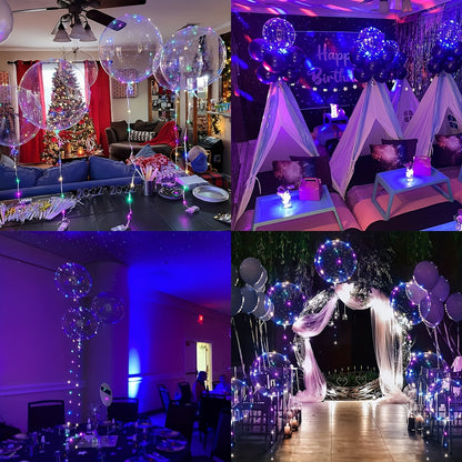 String Lights and Balloons Party Decoration Set 20 Pack – 10x 3-Meter LED String Lights & 10x 20-Inch Balloons for Wedding, Birthday, Graduation, Christmas, Halloween, Indoor Outdoor Decor