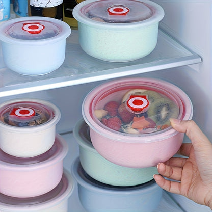 Refrigerator Storage Containers Set 3-4 Piece Large Capacity Airtight Stackable Food Storage Boxes Fresh Keeping Fruit Vegetable Meat Egg Dumpling Kitchen Organizer Purple Green Pink Blue Beige