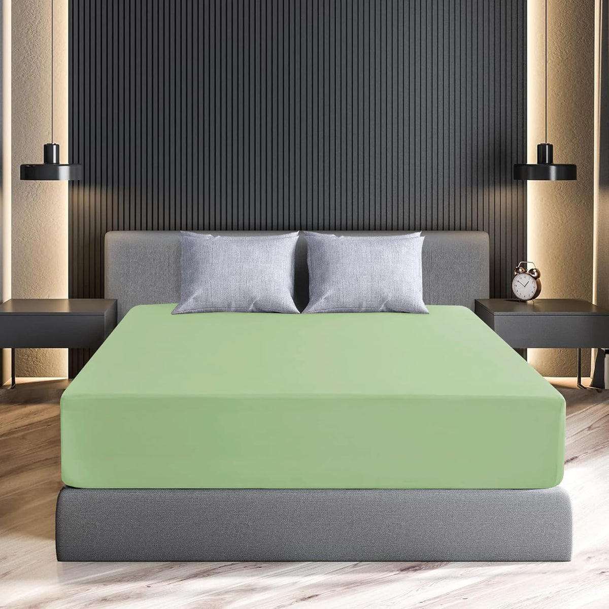 Fitted Sheet Brushed Microfiber Deep Pocket – Cooling Ultra Soft Silky Bed Sheet, Shrink & Fade Resistant, Fits Mattress Up to 16", Twin Twin XL Full Queen King Cal King, 8 Colors
