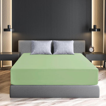 Fitted Sheet Brushed Microfiber Deep Pocket – Cooling Ultra Soft Silky Bed Sheet, Shrink & Fade Resistant, Fits Mattress Up to 16", Twin Twin XL Full Queen King Cal King, 8 Colors