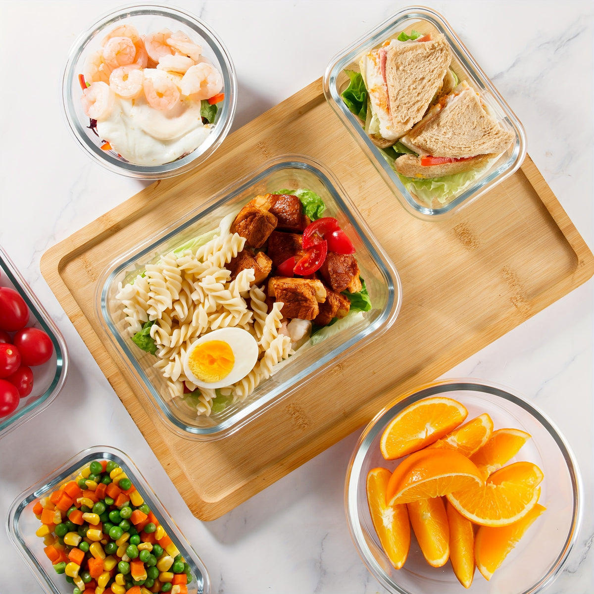 Glass Food Storage Containers 24 Piece Set – Borosilicate Glass Meal Prep Containers with Airtight Lids, Microwave & Dishwasher Safe, Multi-Size for Kitchen Food Storage, Lunch & Leftovers