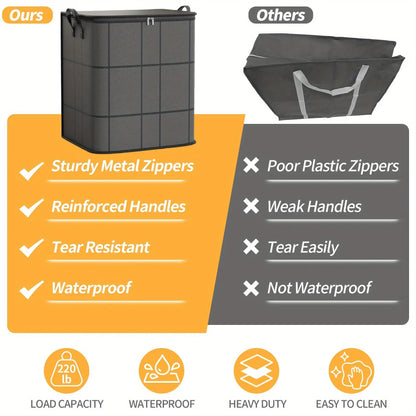 Under Bed Storage Bags 3-Pack Large Foldable Clothing Organizer Bags Thickened Fabric Zipper Closure Reinforced Handles Space-Saving for Clothes Bedding Blankets Wardrobe Moving Home