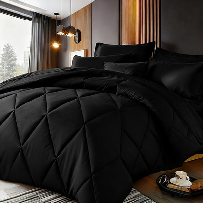 Quilt Comforter Set with Pillowcases Twin Queen King - Soft Breathable Diamond Pattern Lightweight Bed Quilt 2/3 Piece, 20 Colors Blue Purple Green Red Black Orange Brown