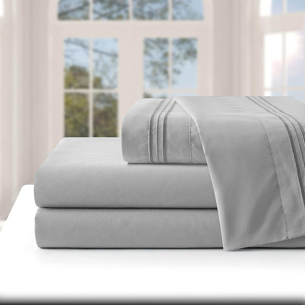 Deep Pocket Bed Sheets Set 4 Piece Hotel Luxury 2000 Thread Count Microfiber Fitted Sheet Twin Full Queen King Up to 20 Inch – 8 Colors Soft Breathable Wrinkle Resistant Bedding