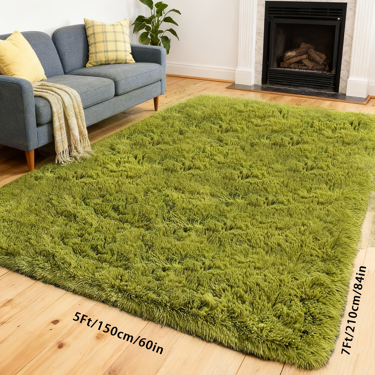 Machine Washable Shag Rug Super Soft Thick Plush Non-Slip Fluffy Carpet for Bedroom Living Room Study Dorm - 3x5 5x7 6x9 8x10 Ft - White Pink Gray Blue Green Black Home Decor Christmas Gift