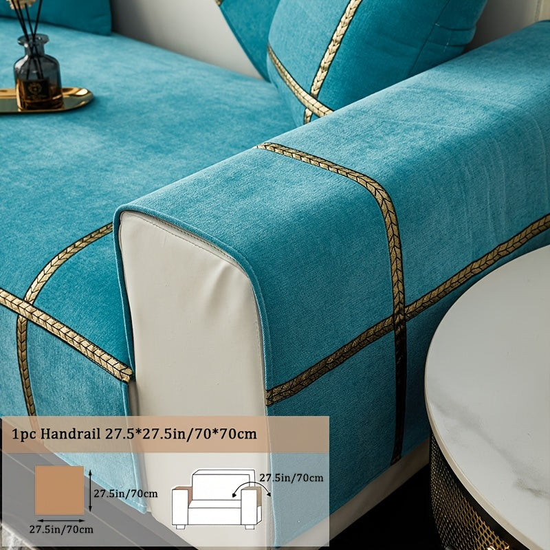 Chenille Sofa Cover Pet-Friendly All-Season Slipcover Furniture Protector for Living Room Bedroom Office - Fits Single 2 3 4 Seater Sofa - Blue-Green Deep Gray Off White Light Gray