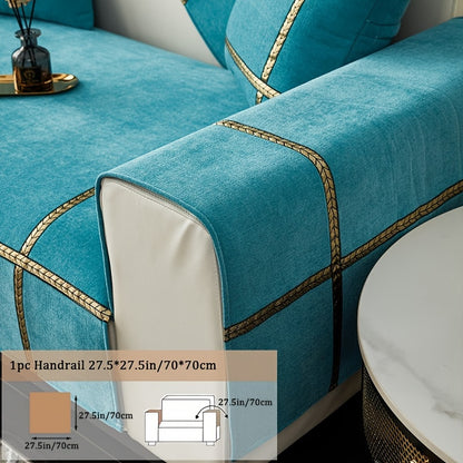 Chenille Sofa Cover Pet-Friendly All-Season Slipcover Furniture Protector for Living Room Bedroom Office - Fits Single 2 3 4 Seater Sofa - Blue-Green Deep Gray Off White Light Gray