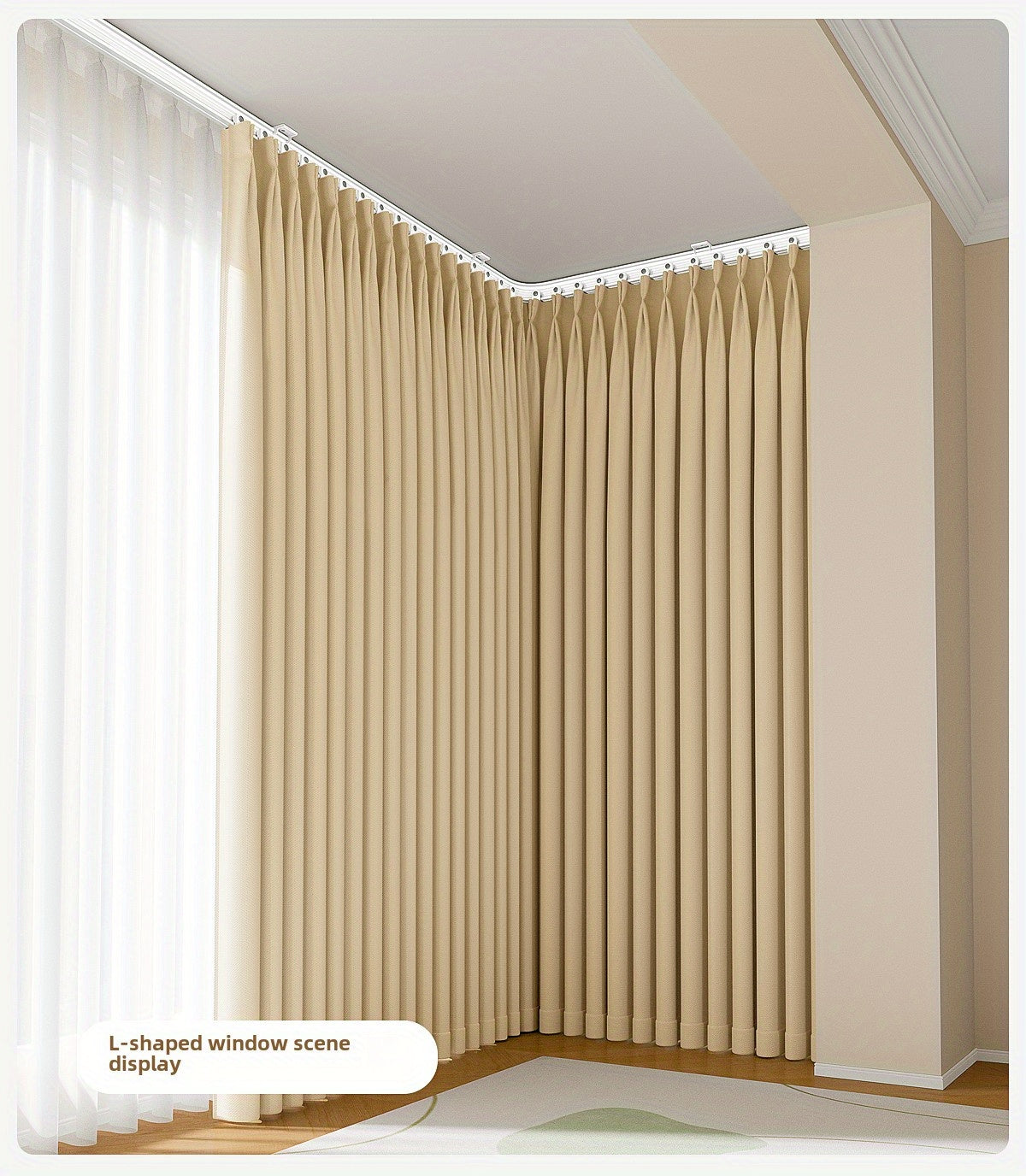 Flexible Curtain Rail Track Ceiling Mount, Bendable PVC Curtain Rod for Bay Window Bathroom Curved Walls, Easy Trim to Fit, White Glossy Finish, Modern Home Decor Curtain Accessories, No Tools Needed