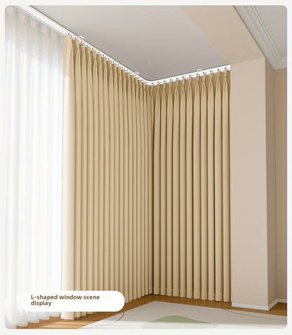 Flexible Curtain Rail Track Ceiling Mount, Bendable PVC Curtain Rod for Bay Window Bathroom Curved Walls, Easy Trim to Fit, White Glossy Finish, Modern Home Decor Curtain Accessories, No Tools Needed