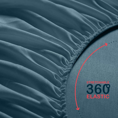 Fitted Sheet Brushed Microfiber Deep Pocket – Cooling Ultra Soft Silky Bed Sheet, Shrink & Fade Resistant, Fits Mattress Up to 16", Twin Twin XL Full Queen King Cal King, 8 Colors